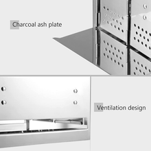Carica l'immagine nel visualizzatore di Gallery, 3 IN 1 Herd Von Camping Klappbar Brennholz, Kaminofen Holzofen Edelstahl, Fo