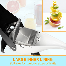 Carica l'immagine nel visualizzatore di Gallery, Entsafter Edelstahl, Griff Ergonomische Handbuch, für Lime, Orangen, Saft