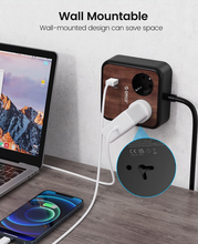 Carica l'immagine nel visualizzatore di Gallery, Mehrfach Steckdose Wood Grain 2 Slot Mit USB,Stecker aus Tabelle 5 IN 1 2500 W /