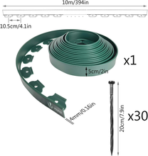 Carica l'immagine nel visualizzatore di Gallery, Rand Garten Flexibel, Bordüre Blumenbeete Kunststoff, Mit 30 Nägel Von Fixation,