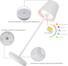 Carica l'immagine nel visualizzatore di Gallery, Lampe LED Dimmable de Table en Aluminium, H38Cm ,Rechargeable Couleur Lumière C