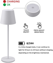 Carica l'immagine nel visualizzatore di Gallery, Lampe LED Dimmable de Table en Aluminium, H38Cm ,Rechargeable Couleur Lumière C