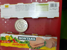 Carica l'immagine nel visualizzatore di Gallery, MONTANA JAMBONET CARNE IN SCATOLA PATE' DI CARNE gr 90x 12scatole