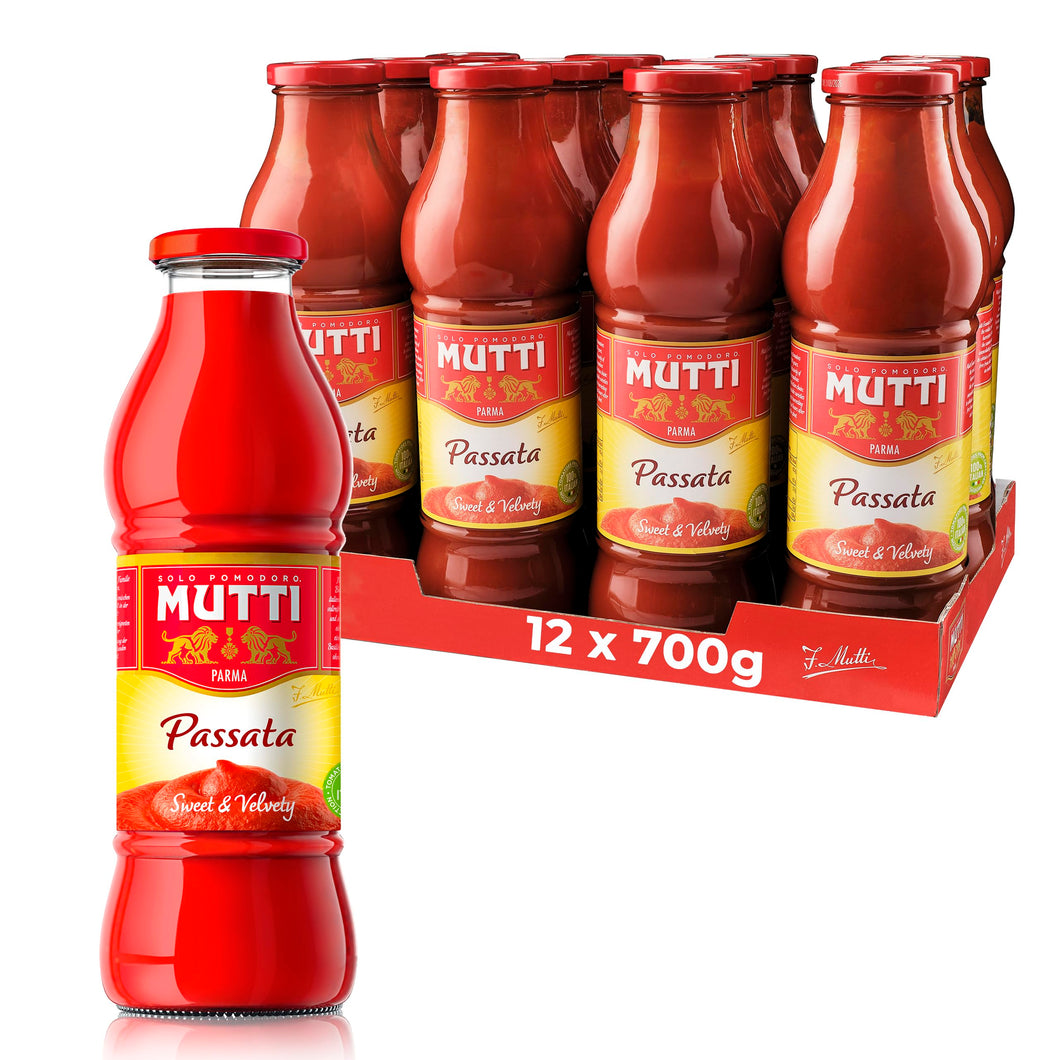 Mutti passata di pomodoro confezione da 12 barattoli in vetro da 700 grammi ciascuno (1000042925)