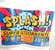 Carica l&#39;immagine nel visualizzatore di Gallery, SPLASH Fai Da Te Rotoloni Asciugatutto - 1000 Strappi - 2 veli - pura cellulosa - Ideale per Uso Alimentare, casalingo e industriale. Carta 100% certificata. Prodotto Made In Italy
