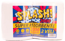 Carica l&#39;immagine nel visualizzatore di Gallery, SPLASH Fai Da Te Rotoloni Asciugatutto - 1000 Strappi - 2 veli - pura cellulosa - Ideale per Uso Alimentare, casalingo e industriale. Carta 100% certificata. Prodotto Made In Italy
