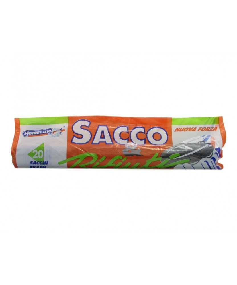 Sacco Sacchetti Pattumiera Immondizia 50x60cm Conf. 20pz 30034