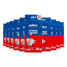Carica l&#39;immagine nel visualizzatore di Gallery, Lavazza Crema e Gusto, Caffè macinato, 10x 250g
