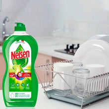 Carica l&#39;immagine nel visualizzatore di Gallery, 3x Nelsen Detersivo Liquido Sgrassante Profumo di Limone Sapone per Piatti 5 Azioni - Flacone da 900ml
