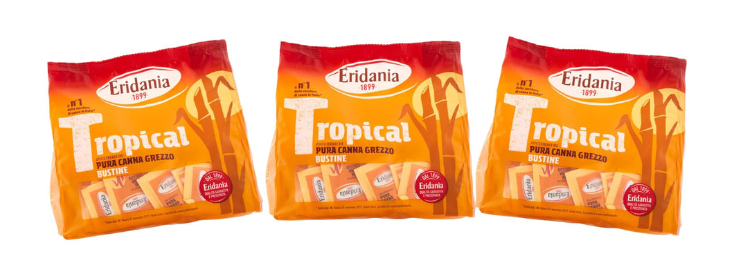 Eridania 1899 Tropical Bustine Monodose di Zucchero di Pura Canna Grezzo - 500g [9  Confezioni]