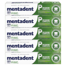 Carica l&#39;immagine nel visualizzatore di Gallery, 5x Mentadent Prevenzione Completa Dentifricio Protezione per Tutta la Bocca con Zinco Antibatterico - 5 Flaconi da 75 ml ognuno
