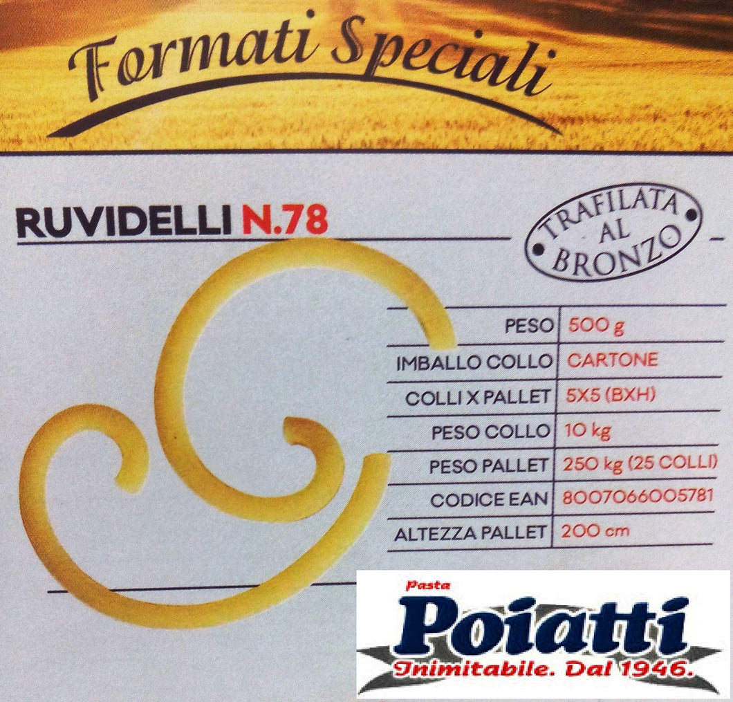 Pasta Poiatti Ruvidelli n.78 gr. 500 x 6