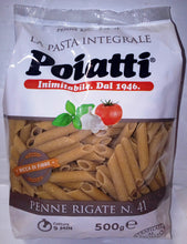 Carica l&#39;immagine nel visualizzatore di Gallery, Pasta Poiatti Penne Rig integr 41 gr. 500 x 24
