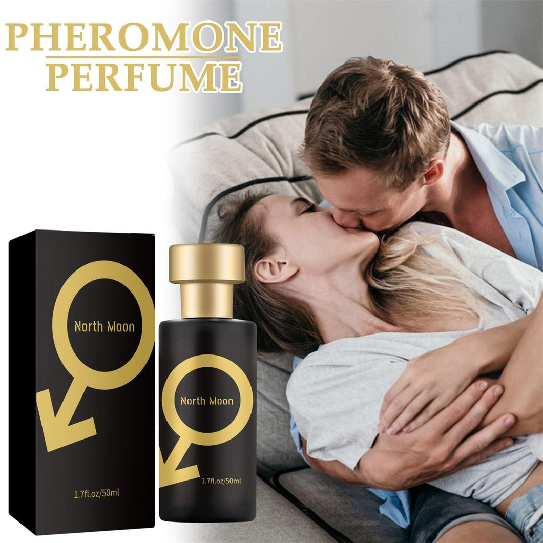 Profumo ai feromoni, 50 ml North Moon Golden Lure Fragranza spray romantica, Attraente nebbia seducente infusa di feromoni di lunga durata per uomini e donne, Adatto per appuntamenti, feste