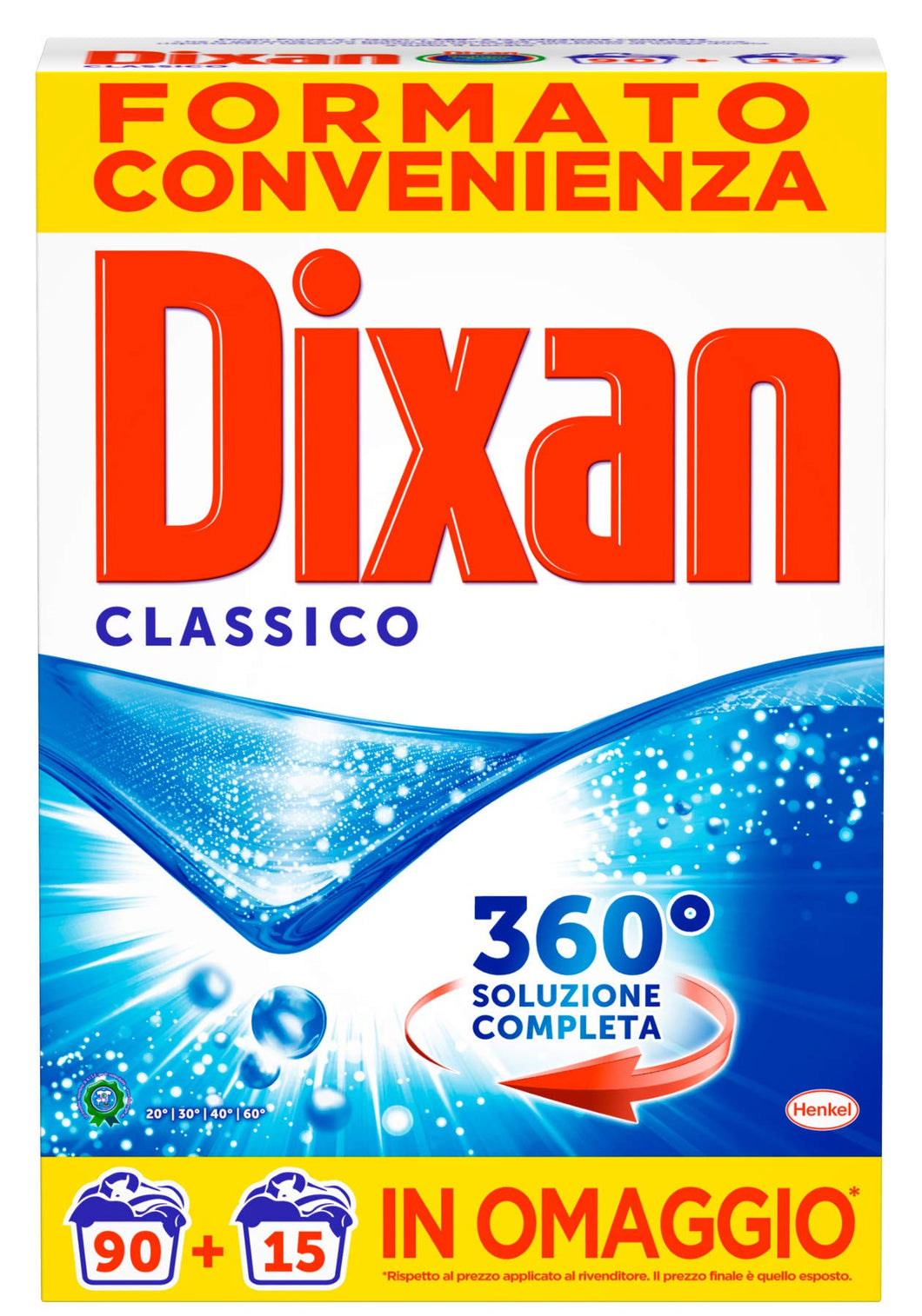 Dixan Classico fustone fustino 90+15 misurini gr 6300 Lava bucato