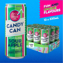 Carica l&#39;immagine nel visualizzatore di Gallery, Candy Can, Lattine di mela acida, bevande gassate, nostalgiche soda americane, senza zucchero, barattoli scintillanti (330 ml x 12 pezzi)
