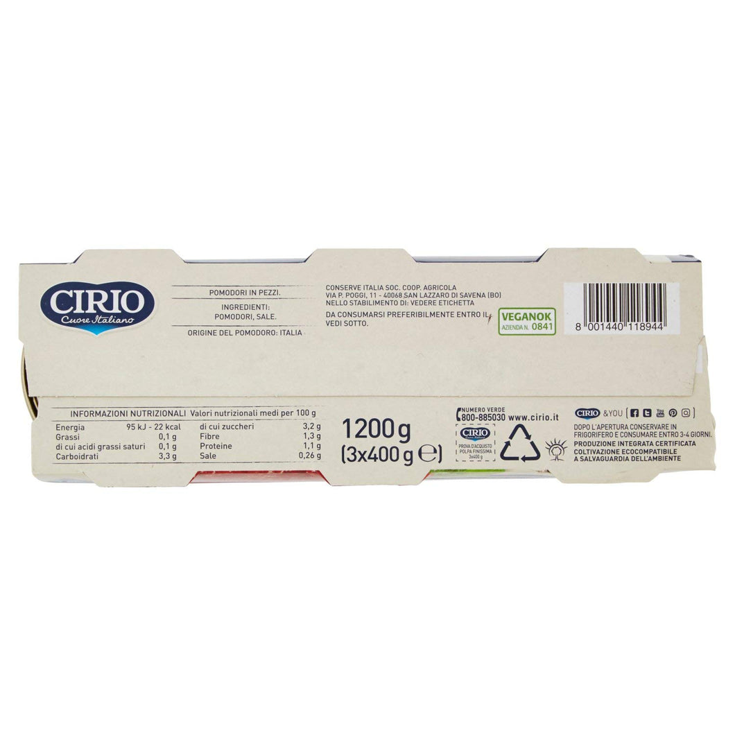 Cirio Polpa Pomodori Fine, 3 x 400g
