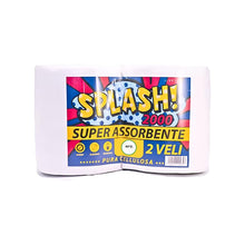 Carica l&#39;immagine nel visualizzatore di Gallery, Rotoloni MAXI carta Asciugatutto Splash 2000-4 Rotoloni - strappi in cellulosa super assorbente
