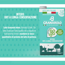 Carica l&#39;immagine nel visualizzatore di Gallery, Granarolo, Latte Intero UHT da Latte Crudo per l&#39;Alta Qualità MID 1 lt, 12 Confezioni di Latte Italiano, Mantiene lo Stesso Quantitativo di Proteine del Latte di Partenza grazie al Trattamento Termico
