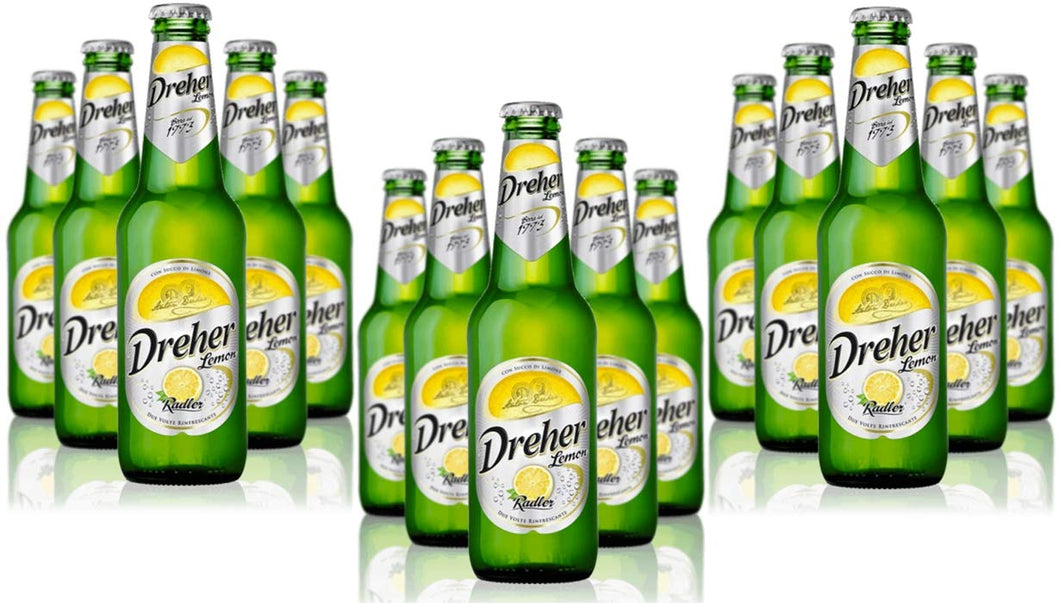 Birra Dreher Radler al Limone - Buonissima Birra Rinfrescante al Limone a Bassa gradazione alcolica - 15 Bottiglie da 330 Ml