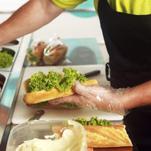 Carica l&#39;immagine nel visualizzatore di Gallery, si - 1000 guanti usa e getta in plastica trasparente in polietilene, guanti in PE trasparenti per cucinare, pulire, fare tinte per capelli
