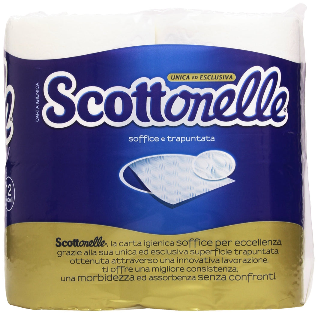 Scottonelle Carta Igienica Soffice e Trapuntata, Confezione da 12 Rotoli