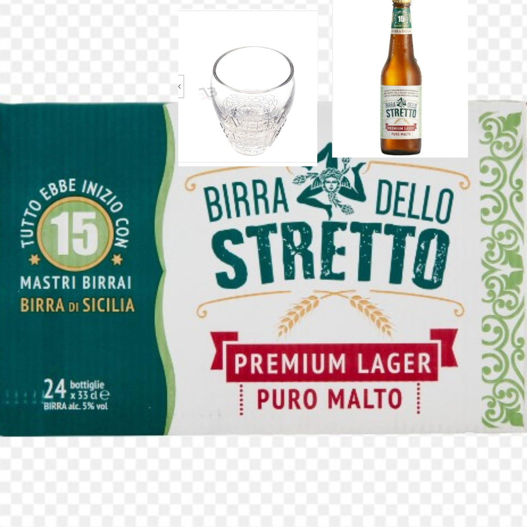 NovA V.L. di Sicilia - BIRRA DELLO STRETTO CL 33 X 12 BOTTIGLIE CON OMAGGIO UN BEL BICCHIERE