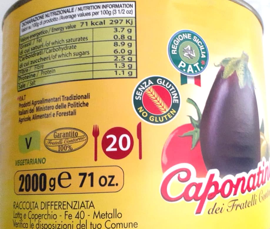 Caponata Contorno gr. 2000 in latta kg 2