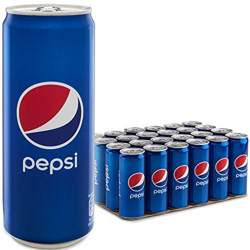 Pepsi Regular, Bevanda Analcolica Gusto Cola, Lattina Sleek, Formato da 24x0,33L