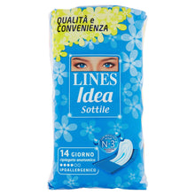 Carica l&#39;immagine nel visualizzatore di Gallery, Lines - Assorbenti Idea, Sottile, Anatomico, Ipoallergenico, In Bustina - 14 Pezzi
