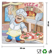Carica l&#39;immagine nel visualizzatore di Gallery, Confezione da 100 pezzi contenitori pizza da asporto in carta alimentare, pizza box, alimenti caldi, scatola pizza, delivery, cartonpizza riciclabile, dimensioni 29 x 29 x 3.5 cm
