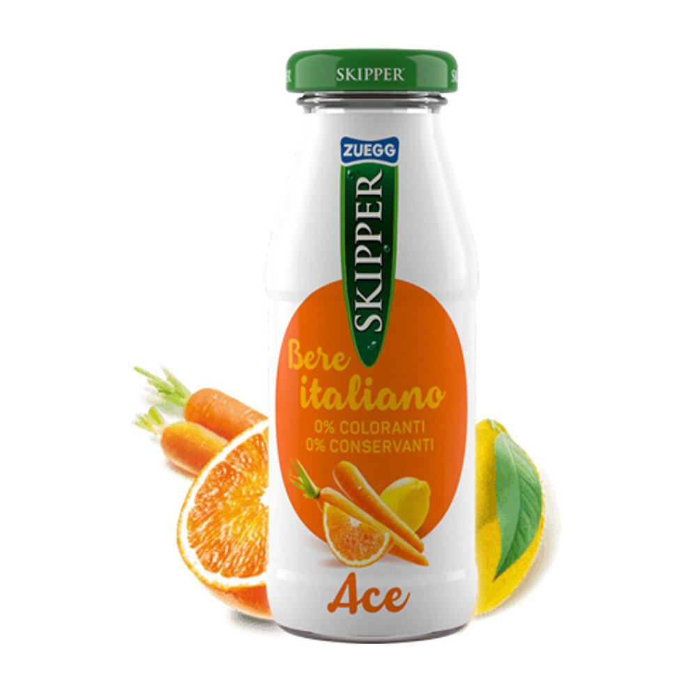 Skipper ace confezione da 24 bottiglie di vetro da 200 ml s.zuccheri