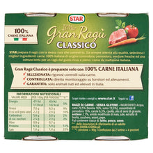 Carica l'immagine nel visualizzatore di Gallery, STAR Il Mio GranRagù Classico, 2 x 180gr, ragù preparato secondo la tradizione, 100% carne Italiana controllata e selezionata. Senza conservanti e senza glutine
