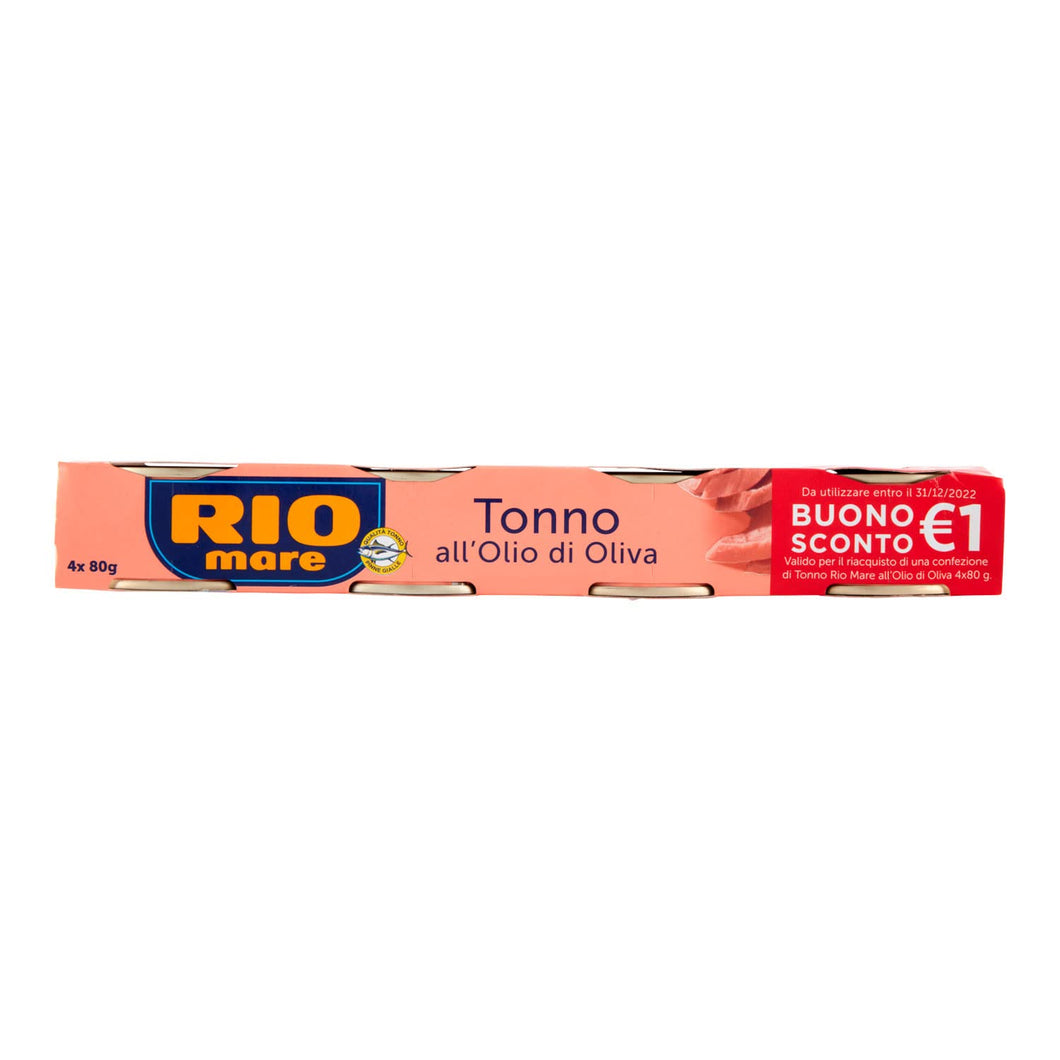 Rio Mare - Tonno all'Olio di Oliva, Qualità Pinne Gialle, 4 Lattine da 80g