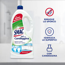 Carica l&#39;immagine nel visualizzatore di Gallery, Smac - Detergente Gel Multisuperficie con Candeggina, Azione Igienizzante e Sgrassante, con Agenti Sbiancanti, 850 ml

