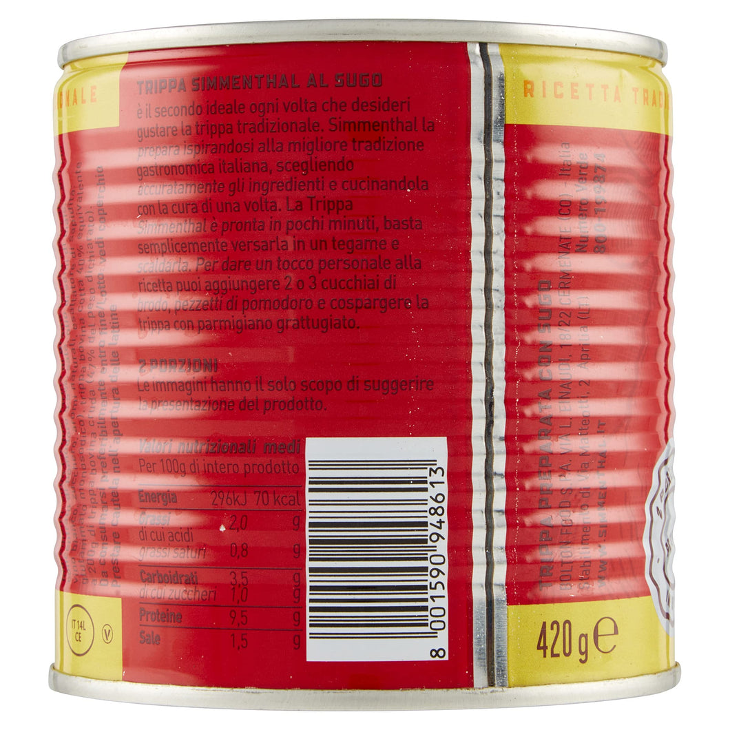 Simmenthal - Trippa: Carne in Scatola Bovina con Sugo Ricco e Saporito, 1 Lattina da 420 gr