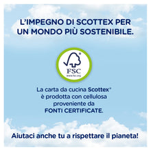 Carica l&#39;immagine nel visualizzatore di Gallery, Scottex Casa Family, Carta Da Cucina, Morbida e Resistente, Ultra assorbente, Con Carta certificata FSC, 32 Rotoli
