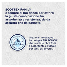 Carica l&#39;immagine nel visualizzatore di Gallery, Scottex Casa Family, Carta Da Cucina, Morbida e Resistente, Ultra assorbente, Con Carta certificata FSC, 32 Rotoli
