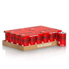 Carica l'immagine nel visualizzatore di Gallery, Coca-Cola Zero Zuccheri – 24 Lattine da 150 ml, Tutto il Gusto della Formula Coca-Cola Senza Calorie, Coca-Cola Mini Lattine, Lattina 100% riciclabile, Bevanda Analcolica con Edulcoranti
