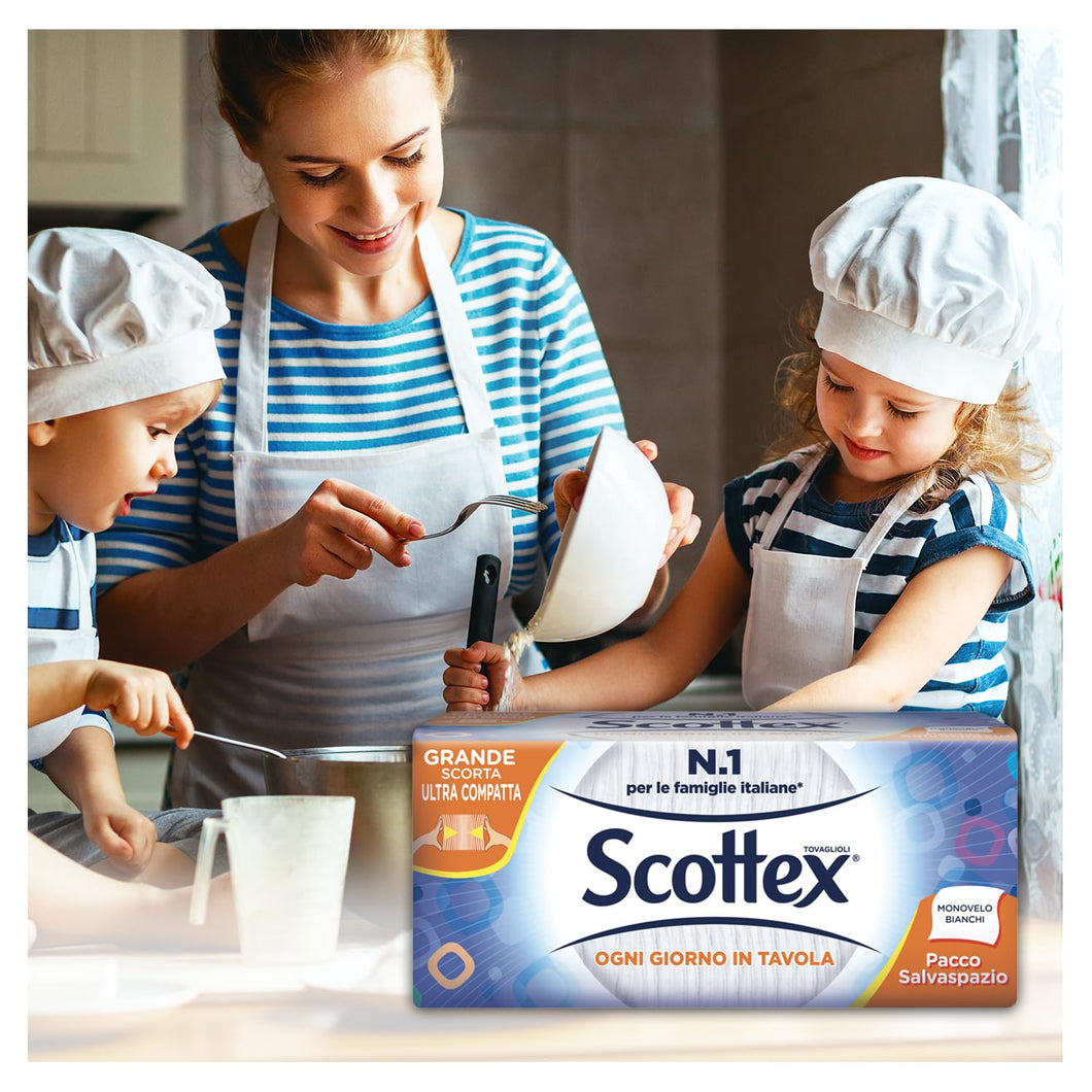 Scottex Tovaglioli Monovelo Formato Famiglia, 1 Confezione da 200 Tovaglioli