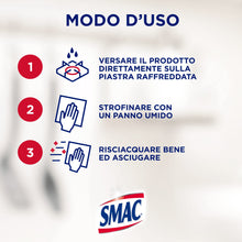 Carica l&#39;immagine nel visualizzatore di Gallery, Smac - Gas, Detergente per Piastre e Fornelli, Azione Pulente e Brillantezza, Protegge dall&#39;Annerimento, 500 ml
