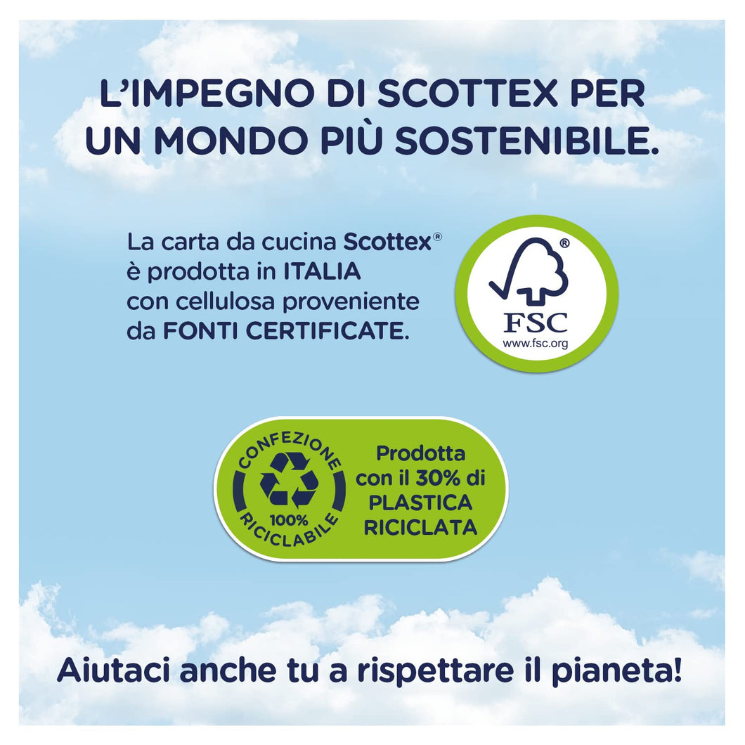 Scottex Tuttofare, Carta Da Cucina, Morbida e Resistente, Ultra assorbente, Con Carta certificata FSC, 24 Maxi Rotoli