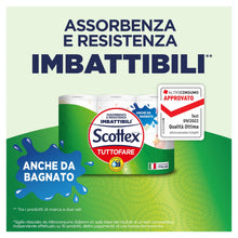 Carica l&#39;immagine nel visualizzatore di Gallery, Scottex Tuttofare, Carta Da Cucina, Morbida e Resistente, Ultra assorbente, Con Carta certificata FSC, 24 Maxi Rotoli

