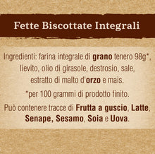 Carica l&#39;immagine nel visualizzatore di Gallery, Mulino Bianco Fette Biscottate Integrali, Colazione Ricca di Fibre e Gusto, Senza Olio di Palma - 630 gr
