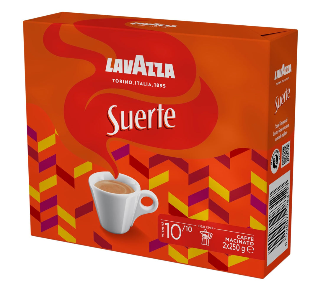 Lavazza Caffè Macinato Suerte, Pacco da 2 x 250g