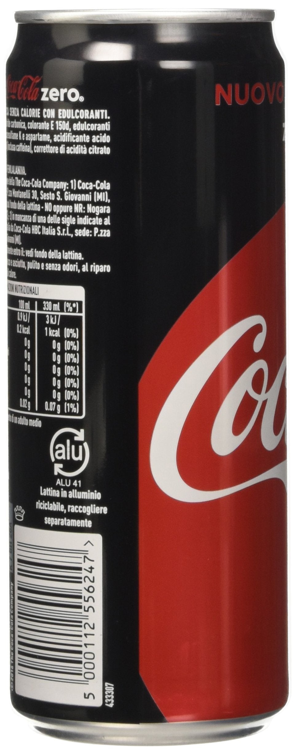 Coca Cola Zero - Bevanda Analcolica Senza Calorie, 330 ml [confezione da 24]