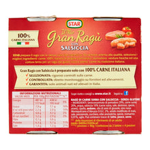 Carica l'immagine nel visualizzatore di Gallery, Star Il Mio Gran Ragù con Salsiccia Sugo Pronto con Pomodoro e Carne Suina Italiana Conserva Senza Glutine - 12 Lattine da 180g
