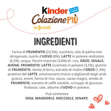 Carica l&#39;immagine nel visualizzatore di Gallery, Kinder Colazione Più - 10 Merendine di Pan di Spagna Integrale ai 5 Cereali, con Ripieno di Malto e Cacao, Ottime a Colazione e Merenda, Confezione da 290 Grammi
