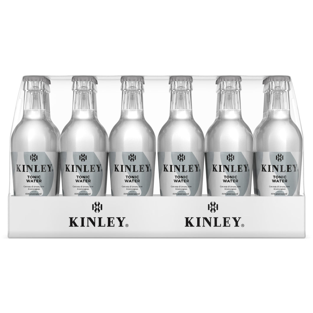 Kinley Tonic Water, Acqua Tonica con note di Limone, Lime e Lemongrass, Adatta alla Mixology, Per Drink Rinfrescanti e dal Sapore Inconfondibile, Bevanda Analcolica - 24 Bottiglie in Vetro da 200 ml