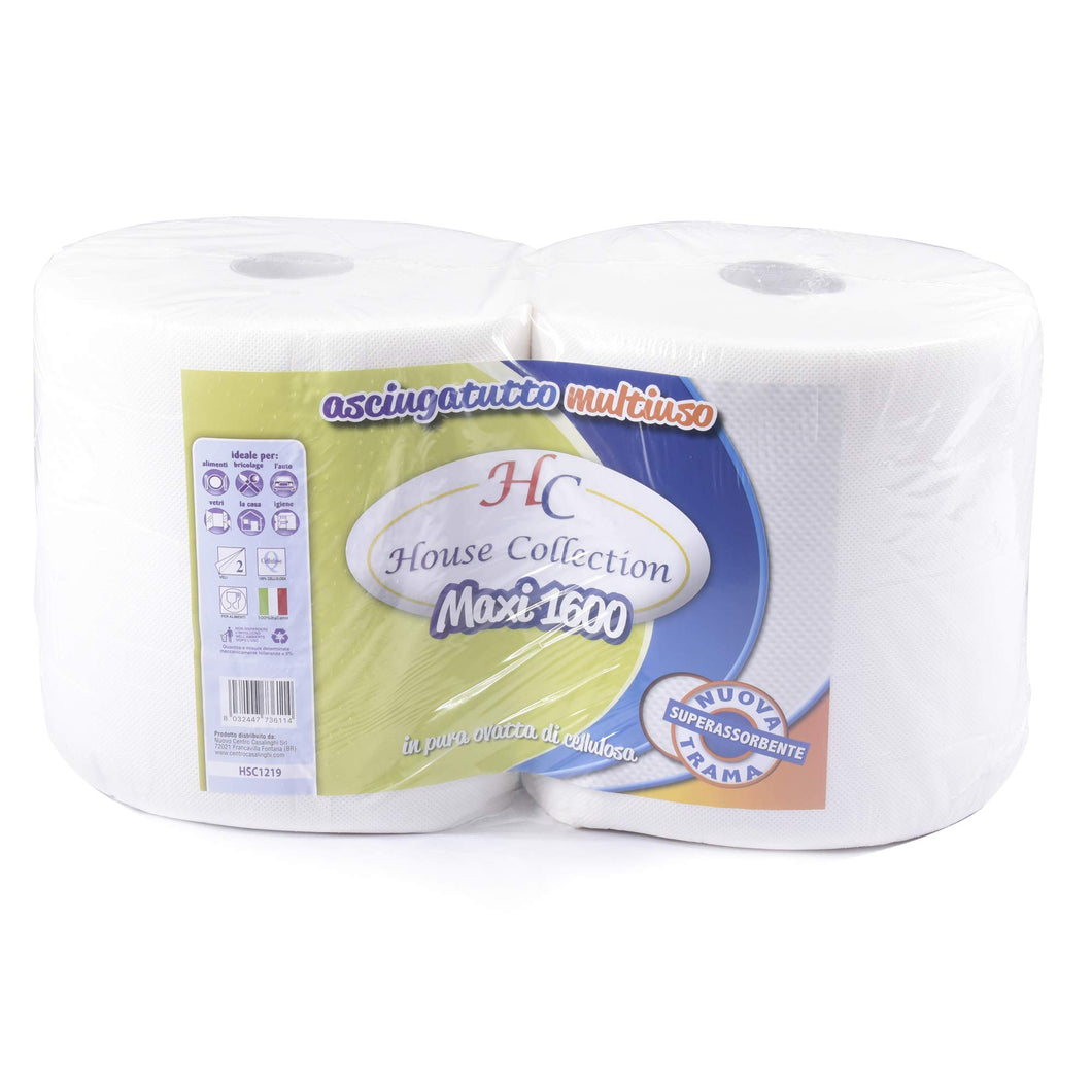 2 Maxi Rotoloni, Maxi Monorotoli, carta, 800 + 800 strappi, prestrappati